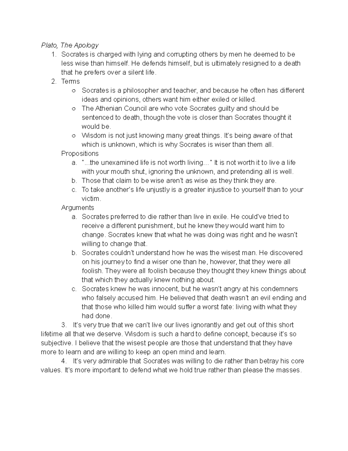 II. 12 Reading Questions Plato, The Apology 1. Socrates is charged