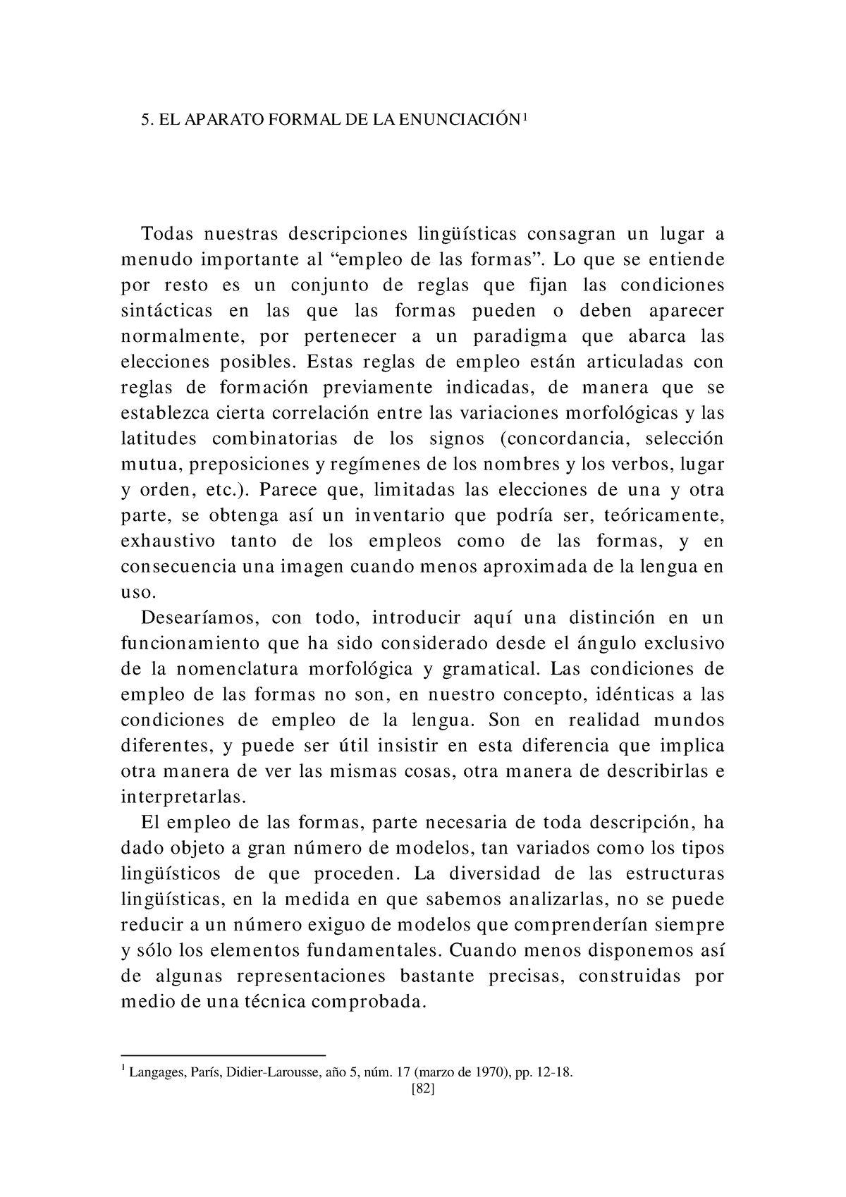 Benveniste, E. ([2008 ]1977). “El Aparato Formal De La Enunciación - 5 ...