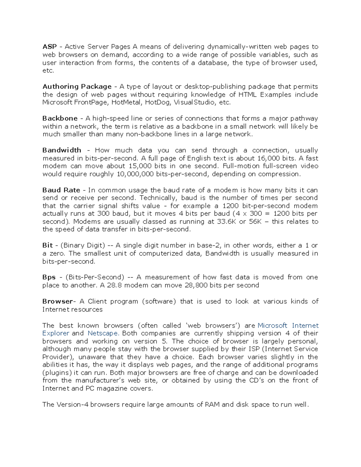 ASP - Lecture notes 1 - ASP - Active Server Pages A means of delivering ...