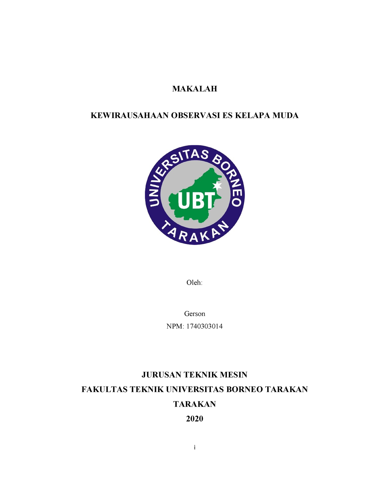 Makalah- Kewirausahaan - MAKALAH KEWIRAUSAHAAN OBSERVASI ES KELAPA MUDA ...