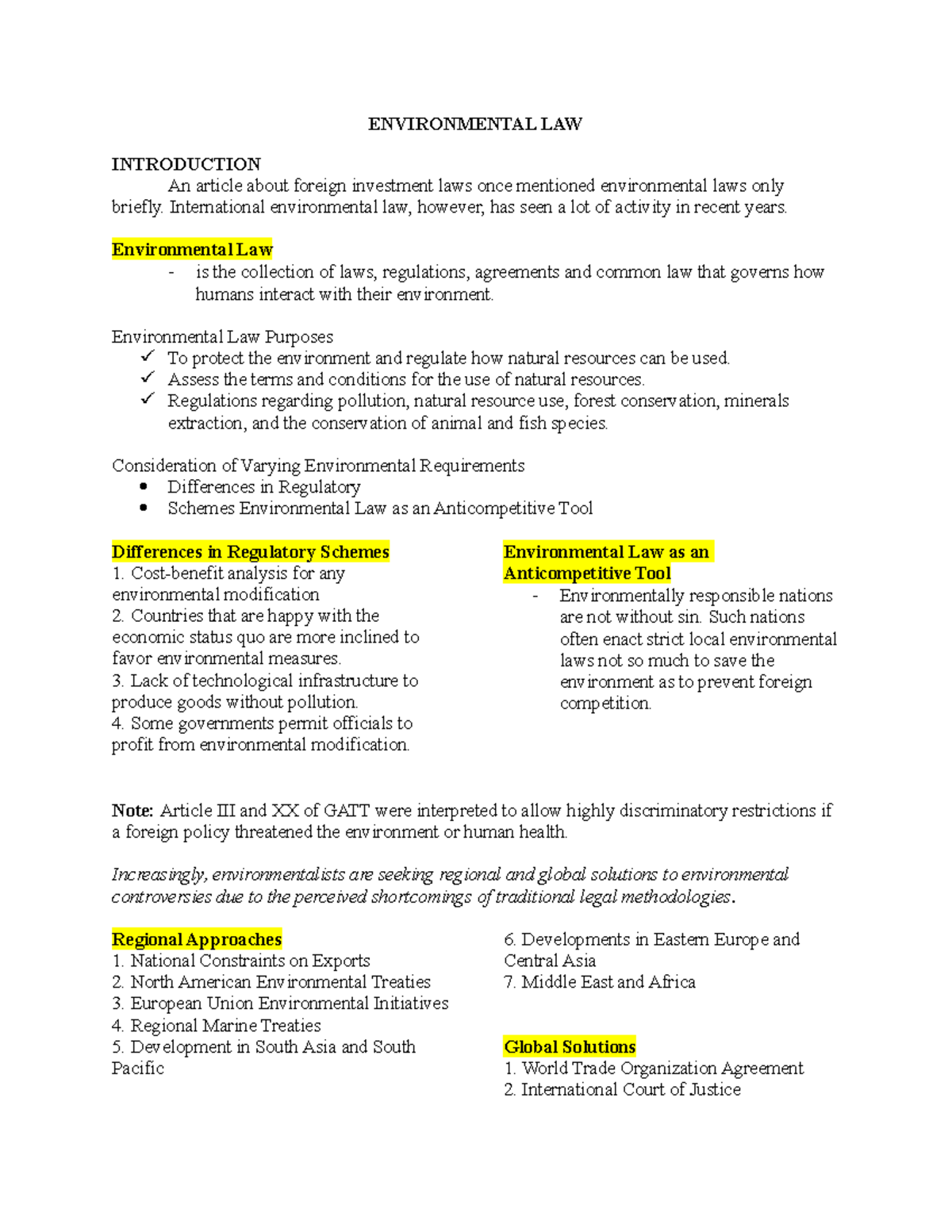 essay on environmental laws