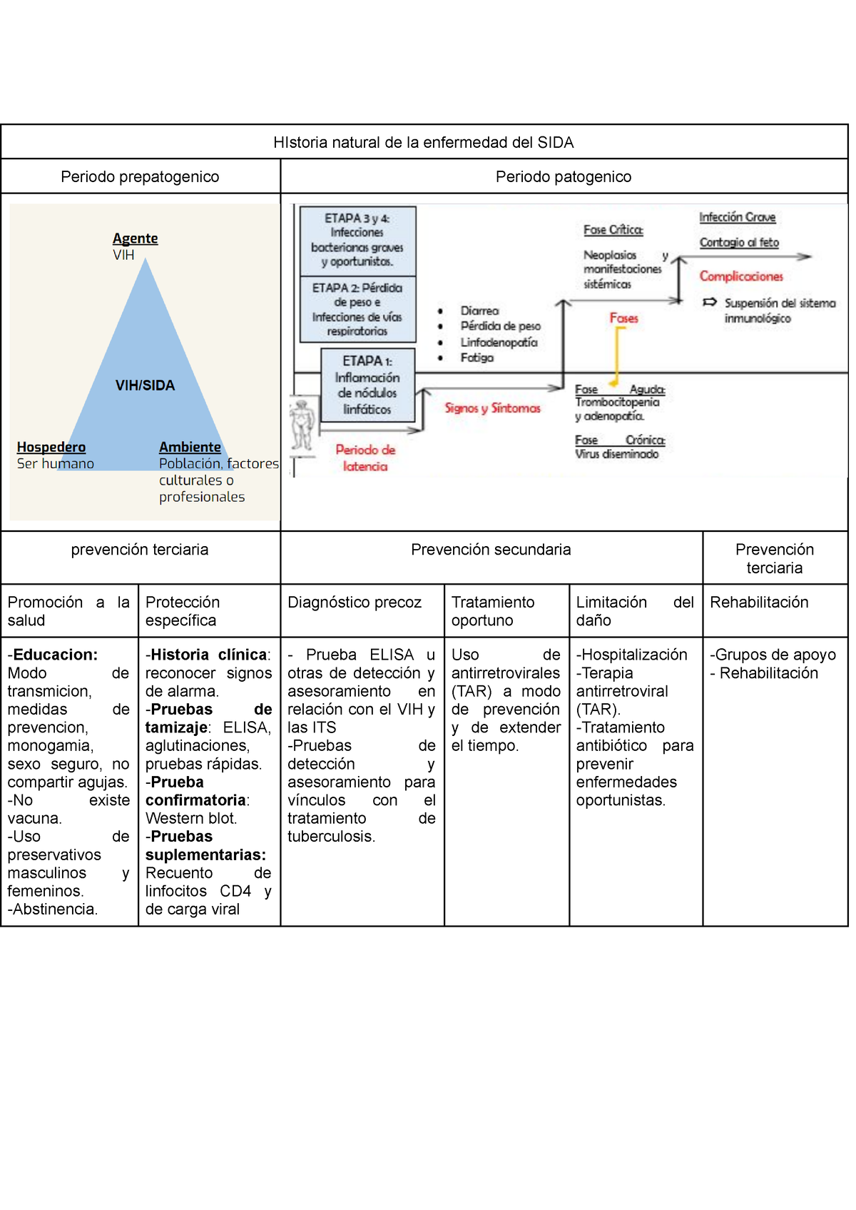 Documento Sin T Tulo Note Historia Natural De La Enfermedad Del Sida Periodo Prepatogenico