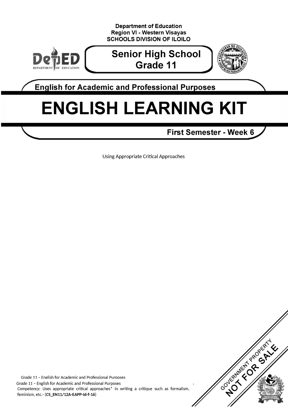 EAPP11 Week-6 - Reference Material - ####### Grade 11 – English For ...