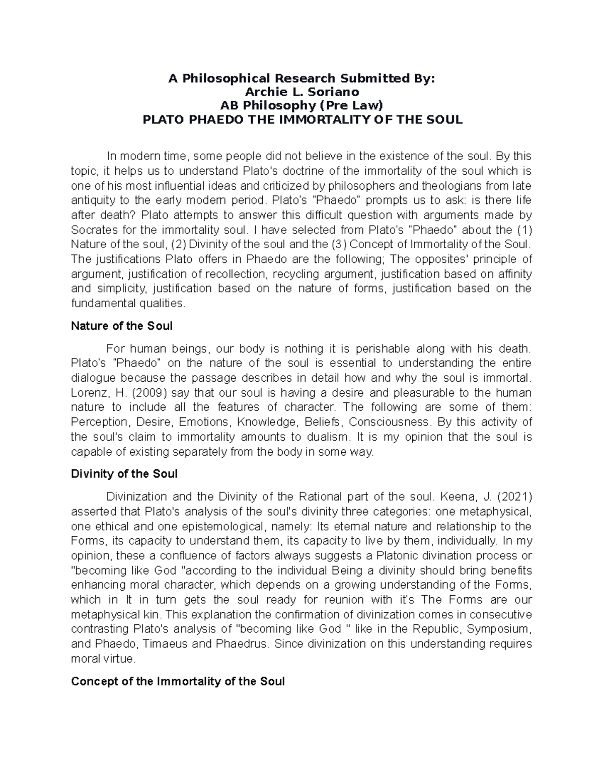 2 Pages Research paper revised - A Philosophical Research Submitted By ...