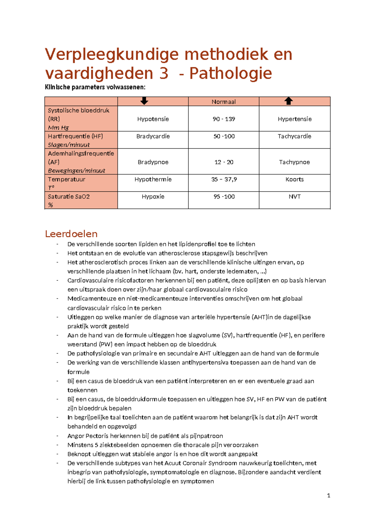 Verpleegkundige Methodiek En Vaardigheden 3 - Pathologie ...