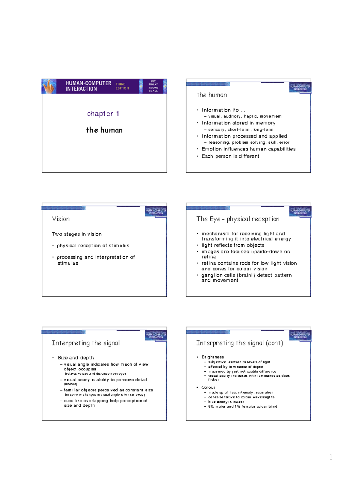 Chap1 Human Computer Interaction Chapter 1 Chapt Er 1 The Human The Chap1 Human Computer Interaction Chapter 1 Chapt Er 1 The Human The
