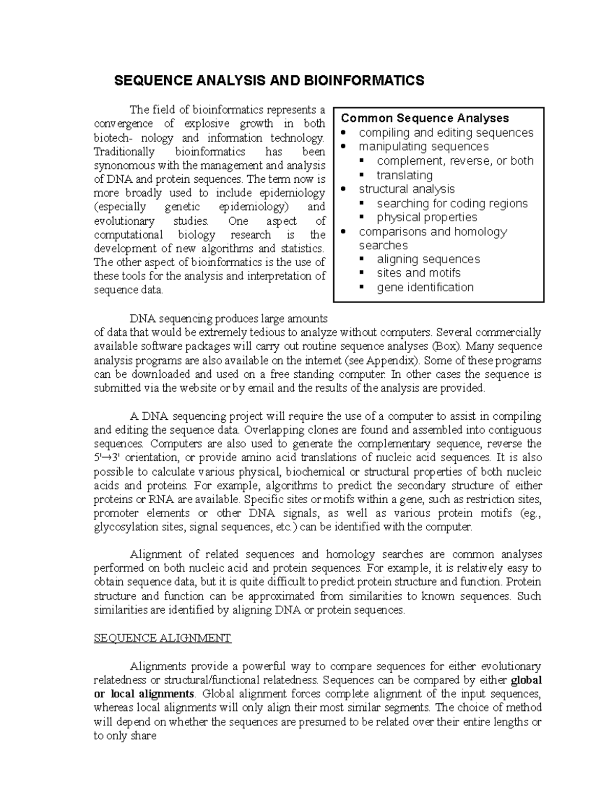 thesis on sequence analysis