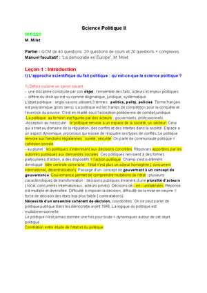 Science Politique L1 S1 équipe 2 - Introduction à La Science Politique ...