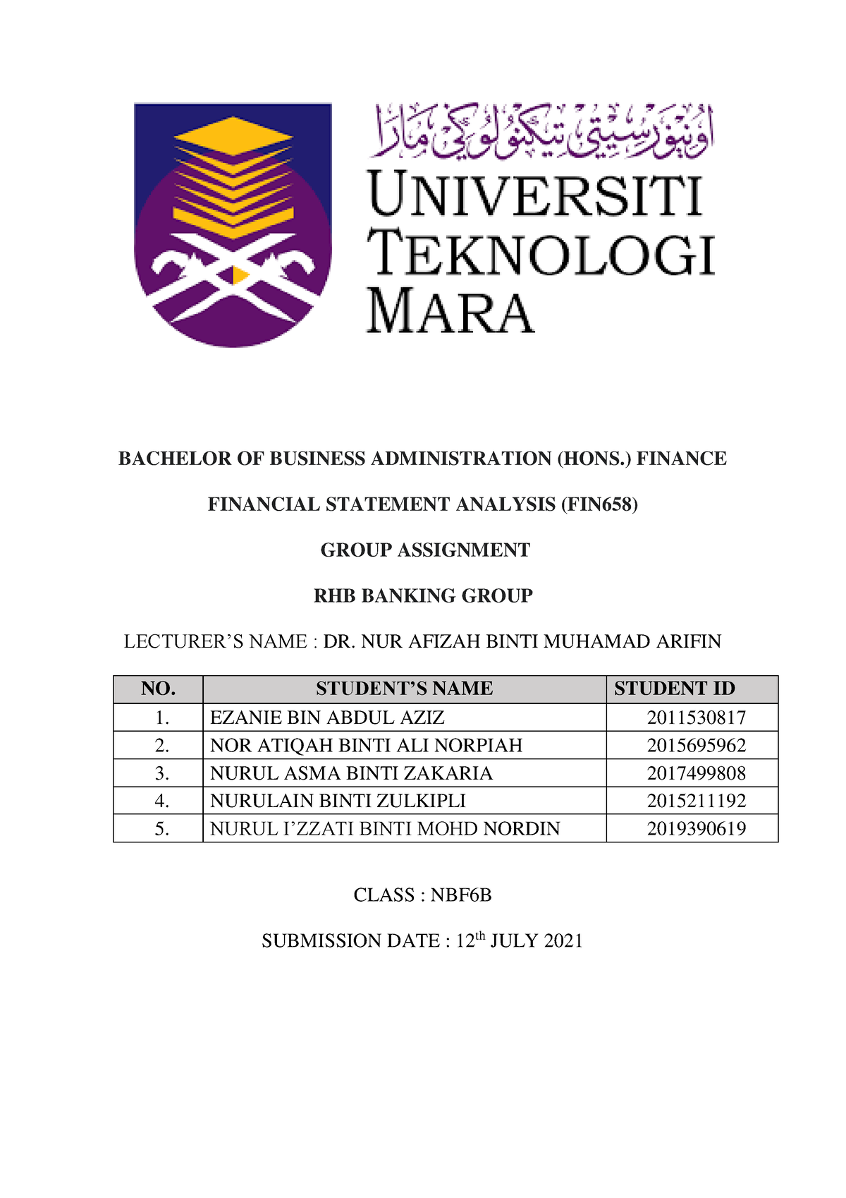 fin658 group assignment