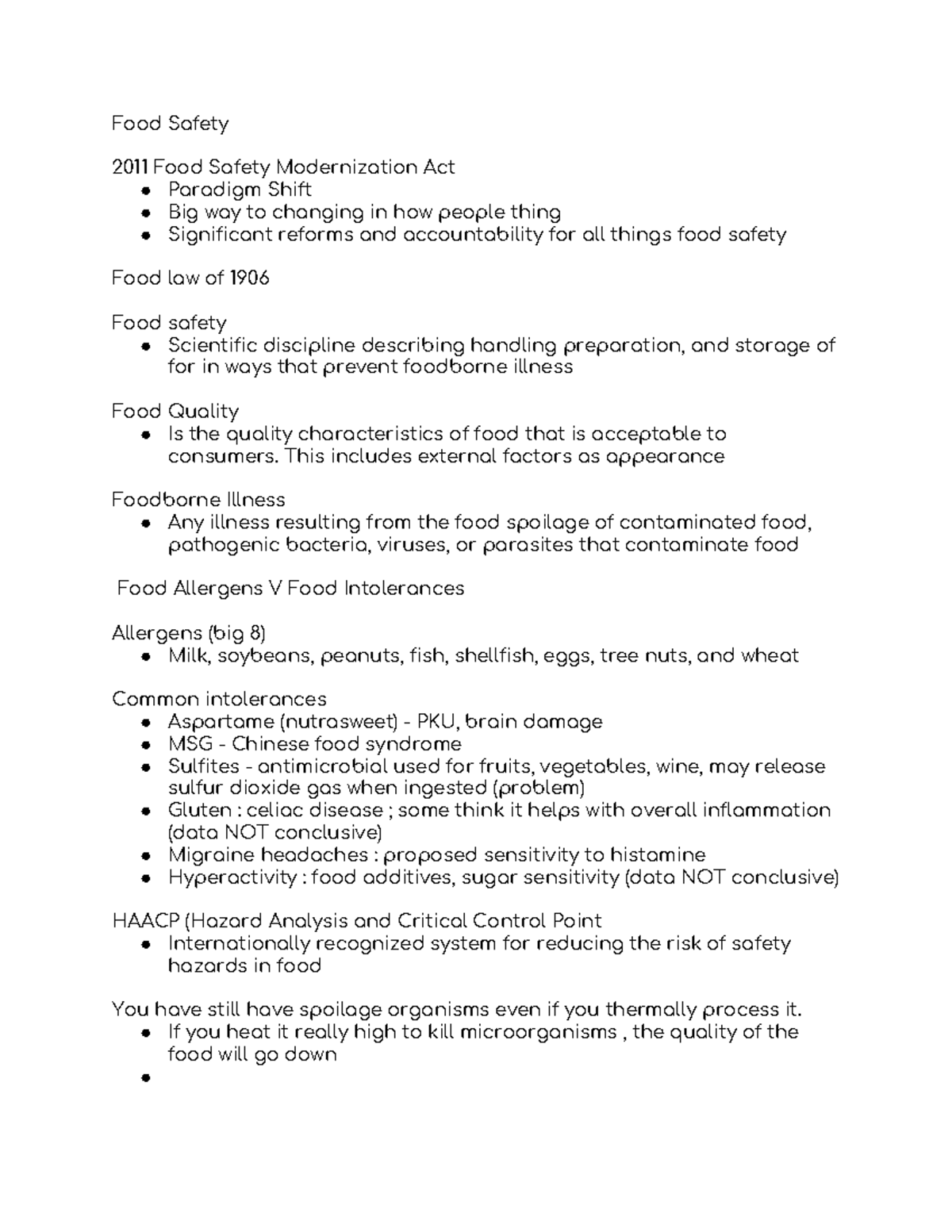 graded assignment educating others about food safety