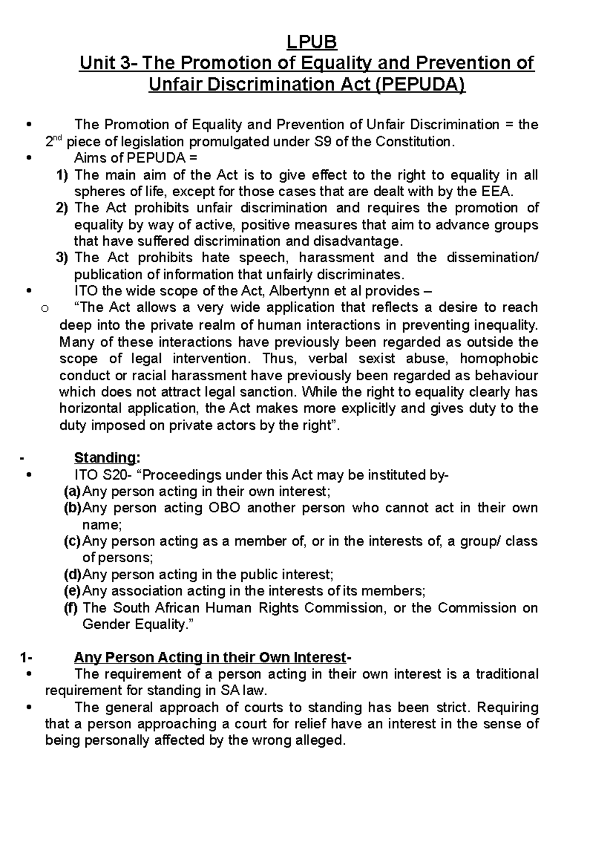 LPUB Unit 3- The Promotion of Equality and Prevention of Unfair ...