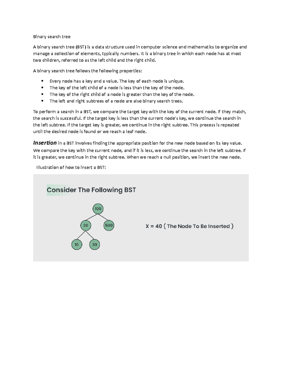 Binary search tree (group work) Binary search tree A binary search