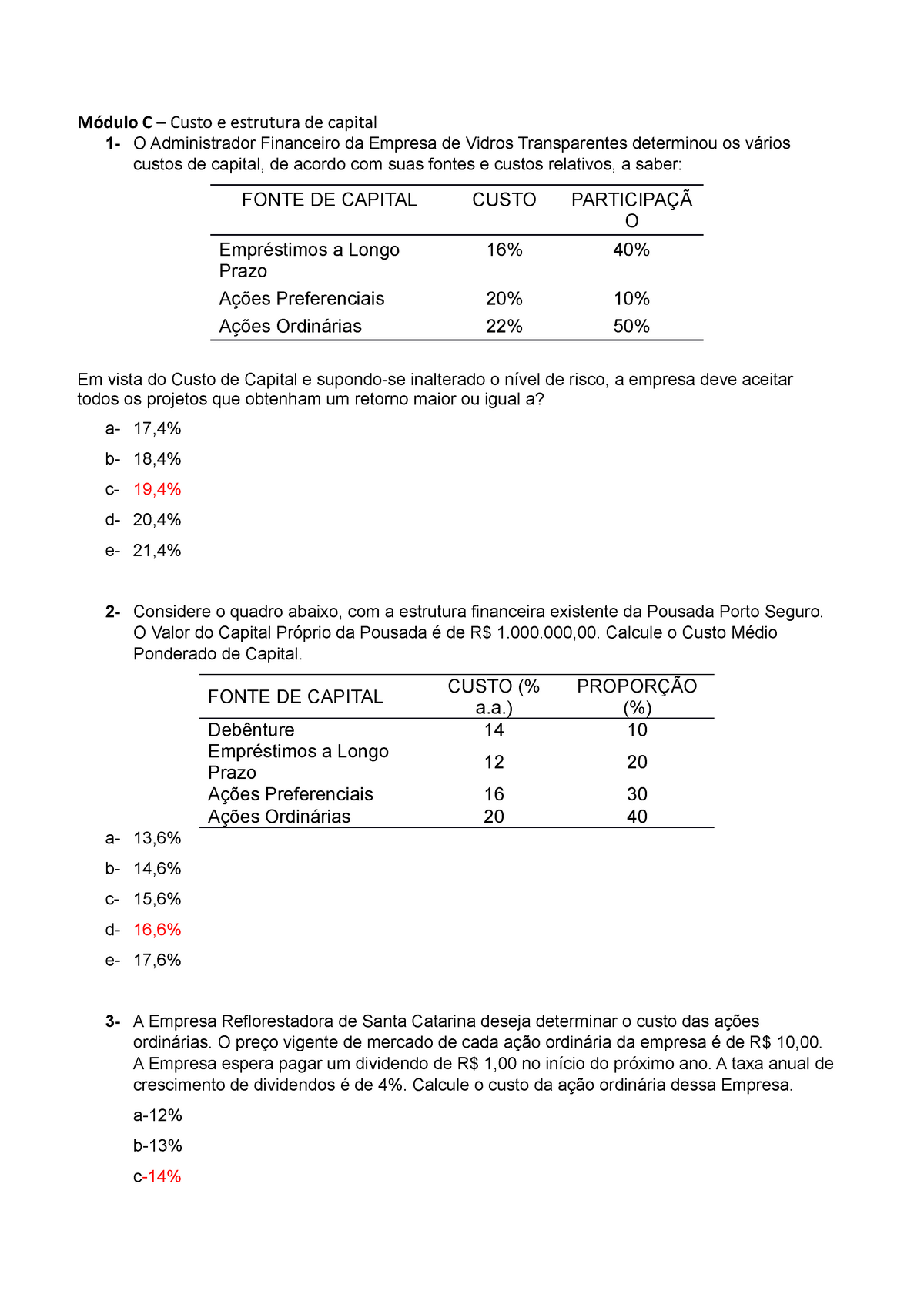 atv 4 finanças a longo prazo - Finanças de Longo Prazo