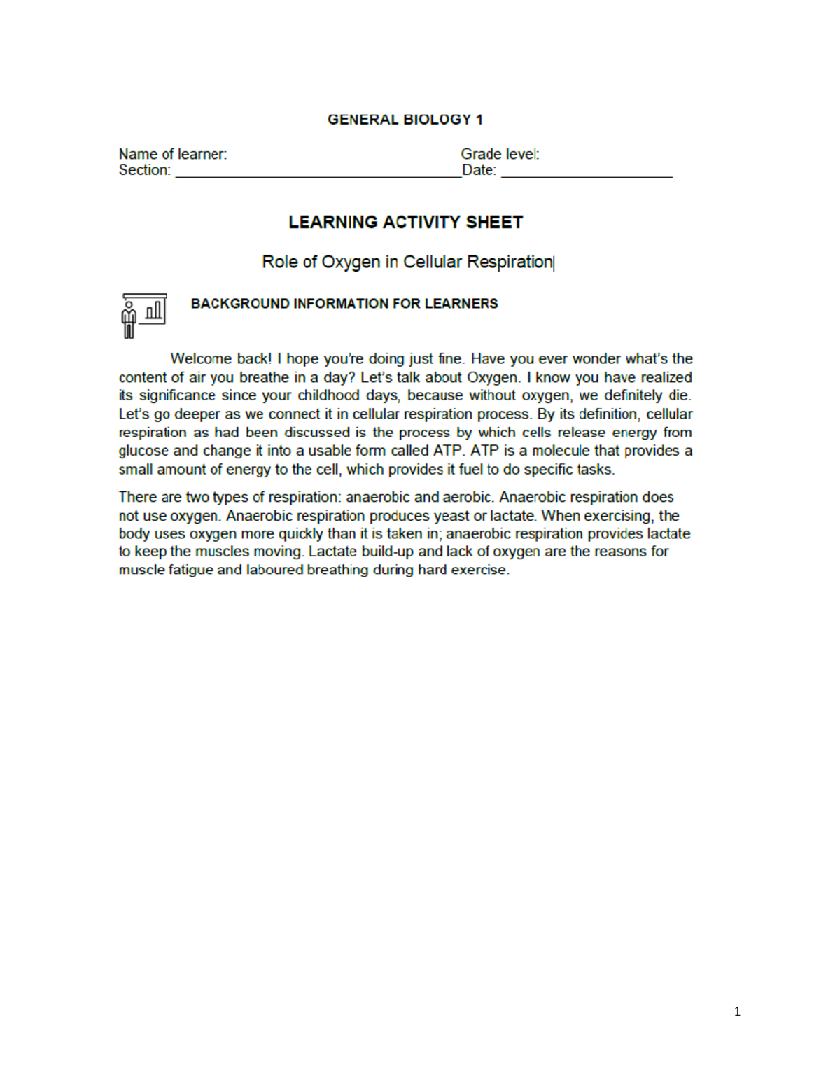 Las week 6 role of oxygen in cellular respiration bs math for