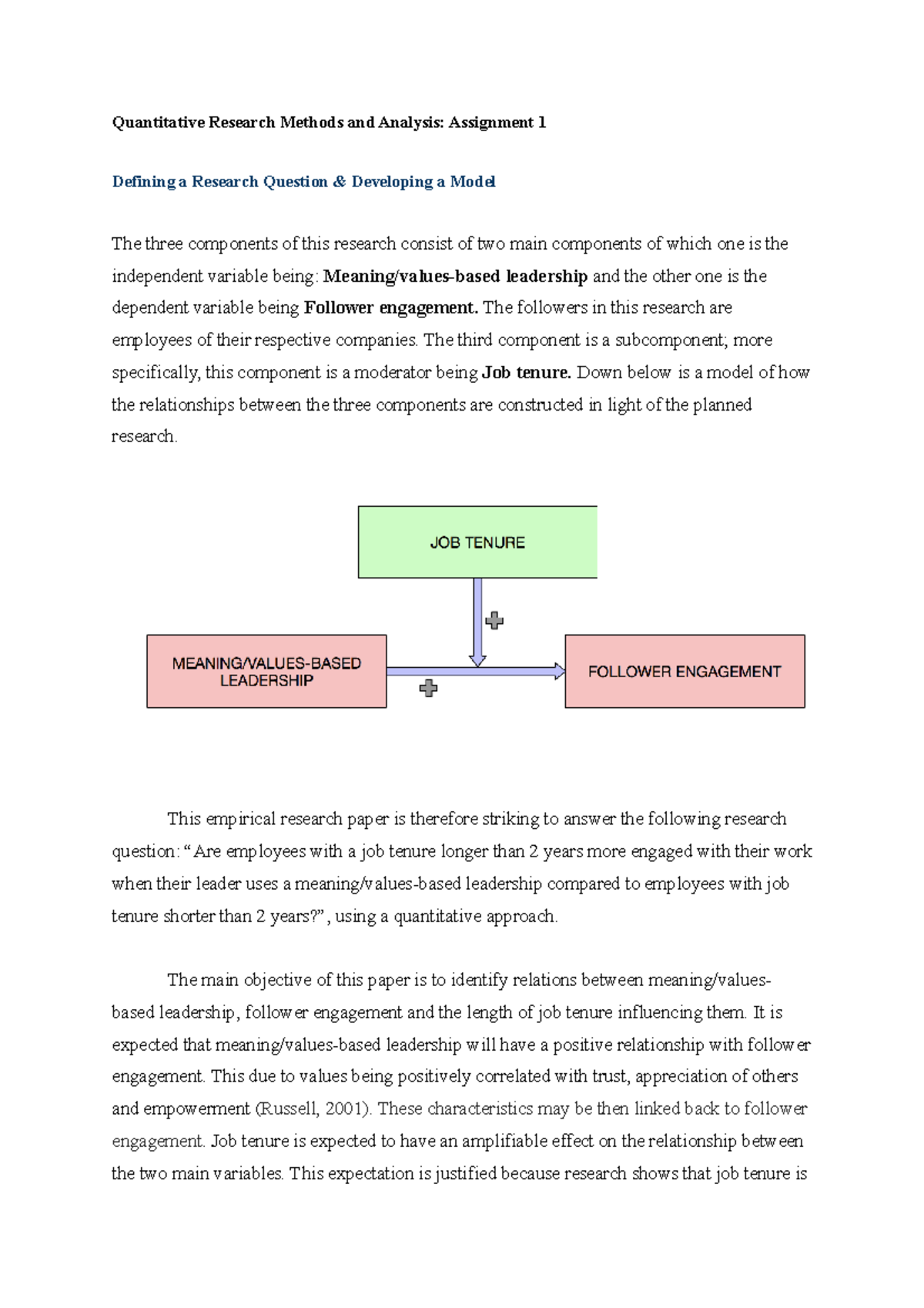 quantitative research methods assignment