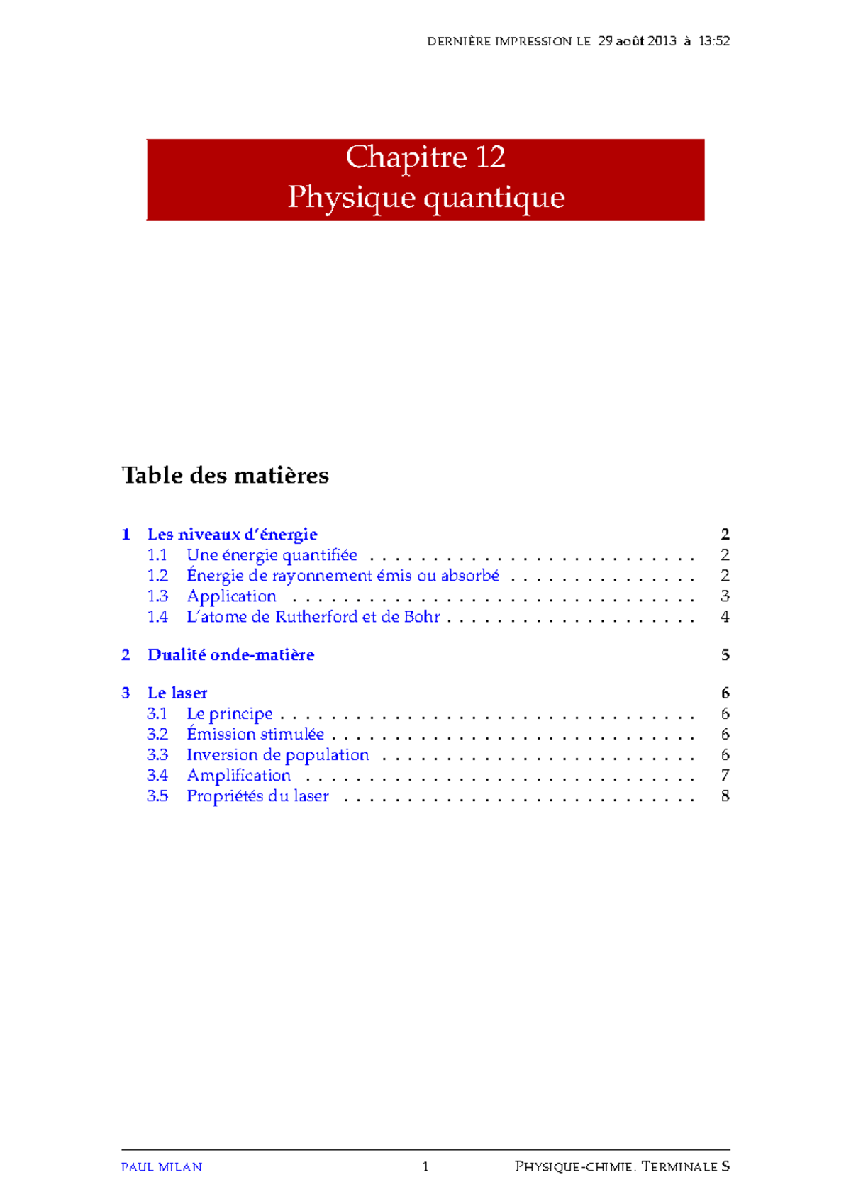 CM physique quantique - Physique quantique - DERNIÈRE IMPRESSION LE 29 ...