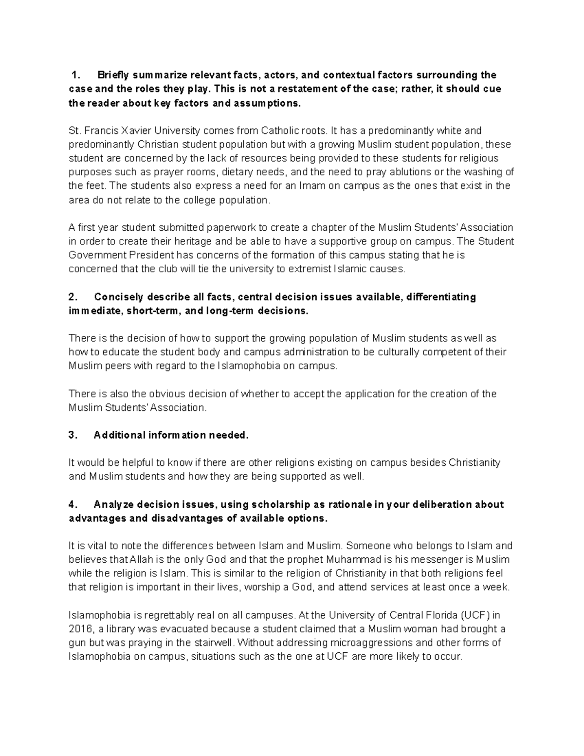 The Growing Presence of Muslim Students at St. Francis Xavier