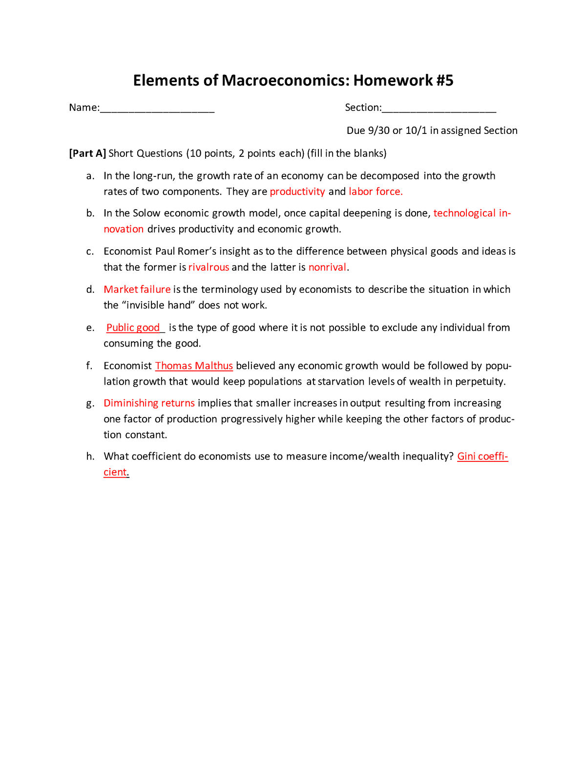 macroeconomics connect homework answers