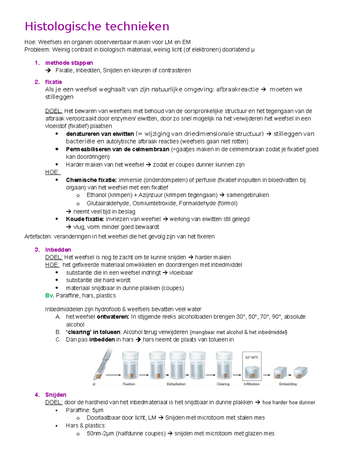 Weefselleer - 1,2 - Samenvatting Cellen En Weefsels - Histologische ...