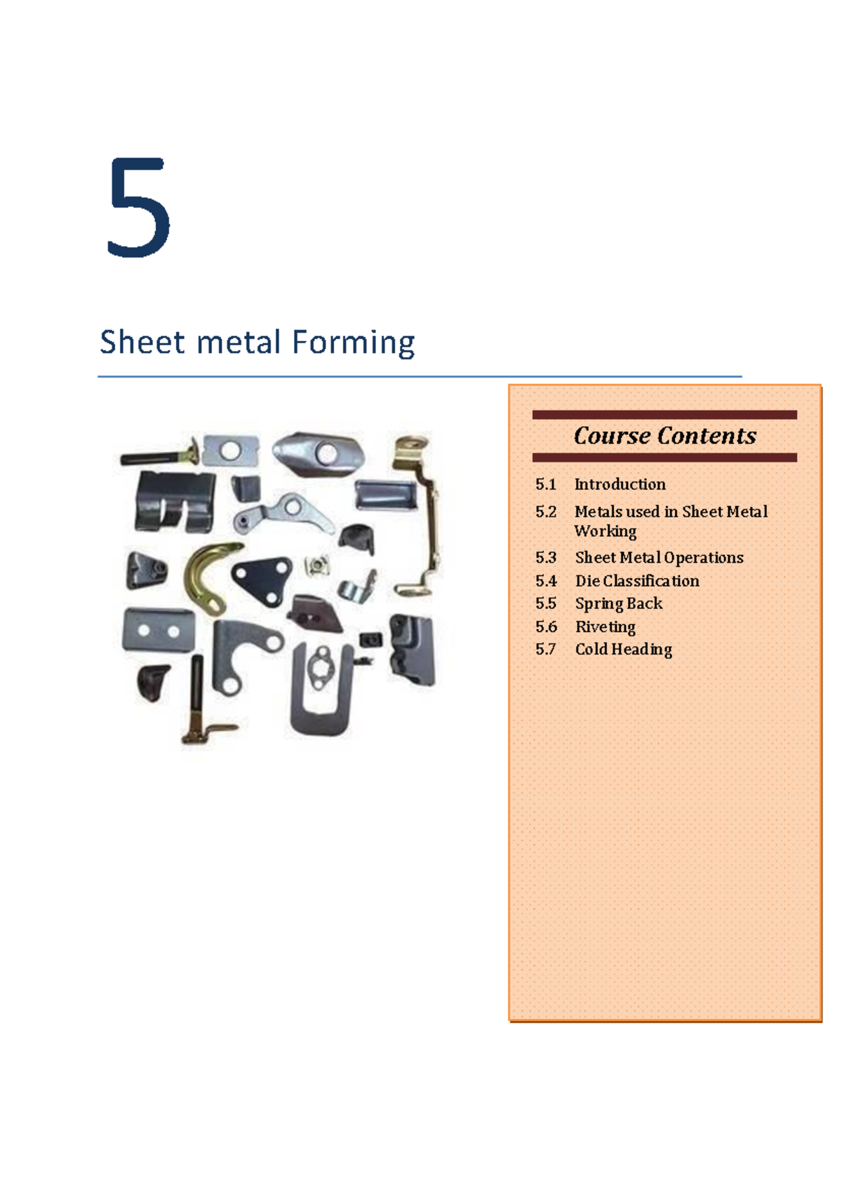 3151912 MT GTU Study Material Notes Unit-5 - 5 Sheet metal Forming ...