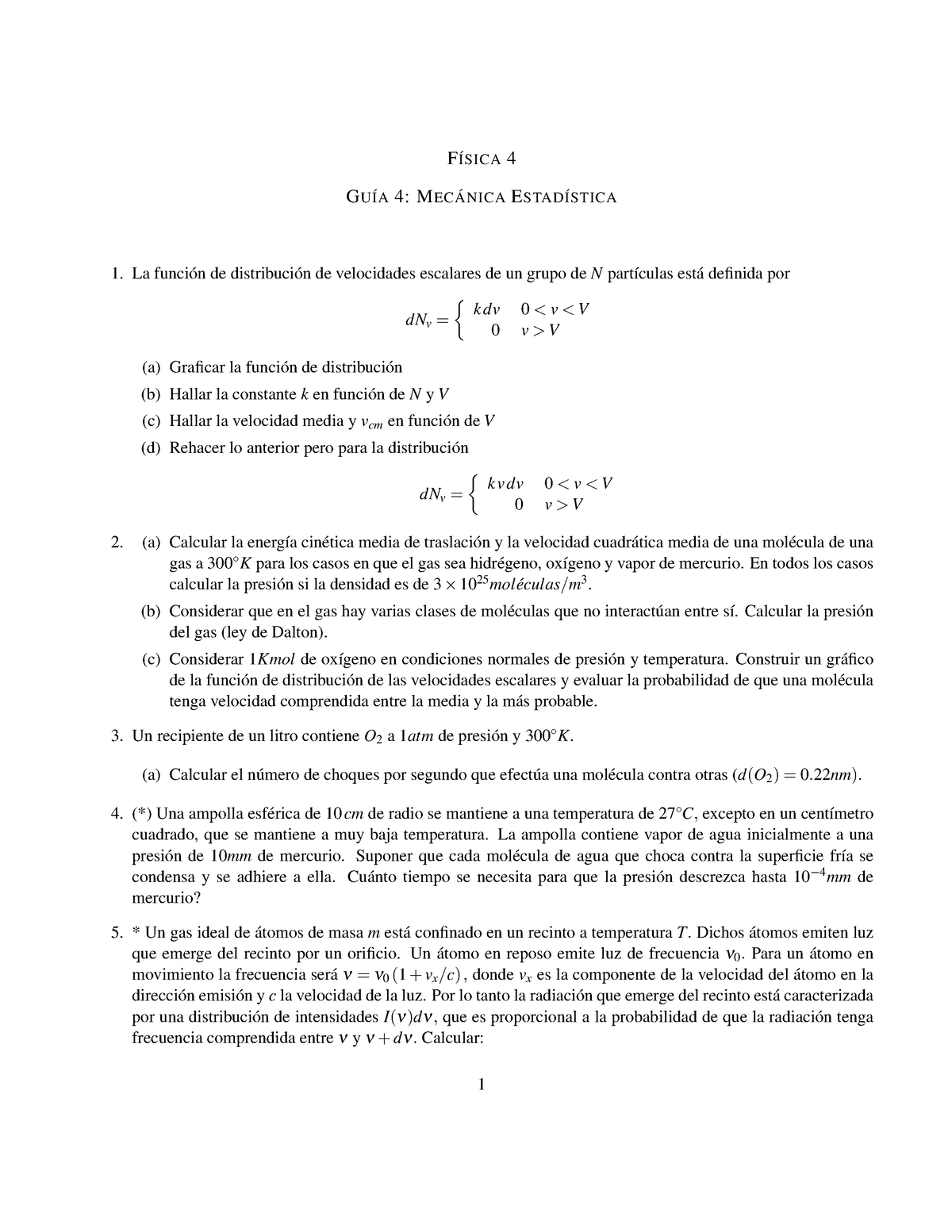 Guia4 MecÁnica EstadÍstica FÍsica 4 GuÍa4 MecÁnicaestadÍstica La