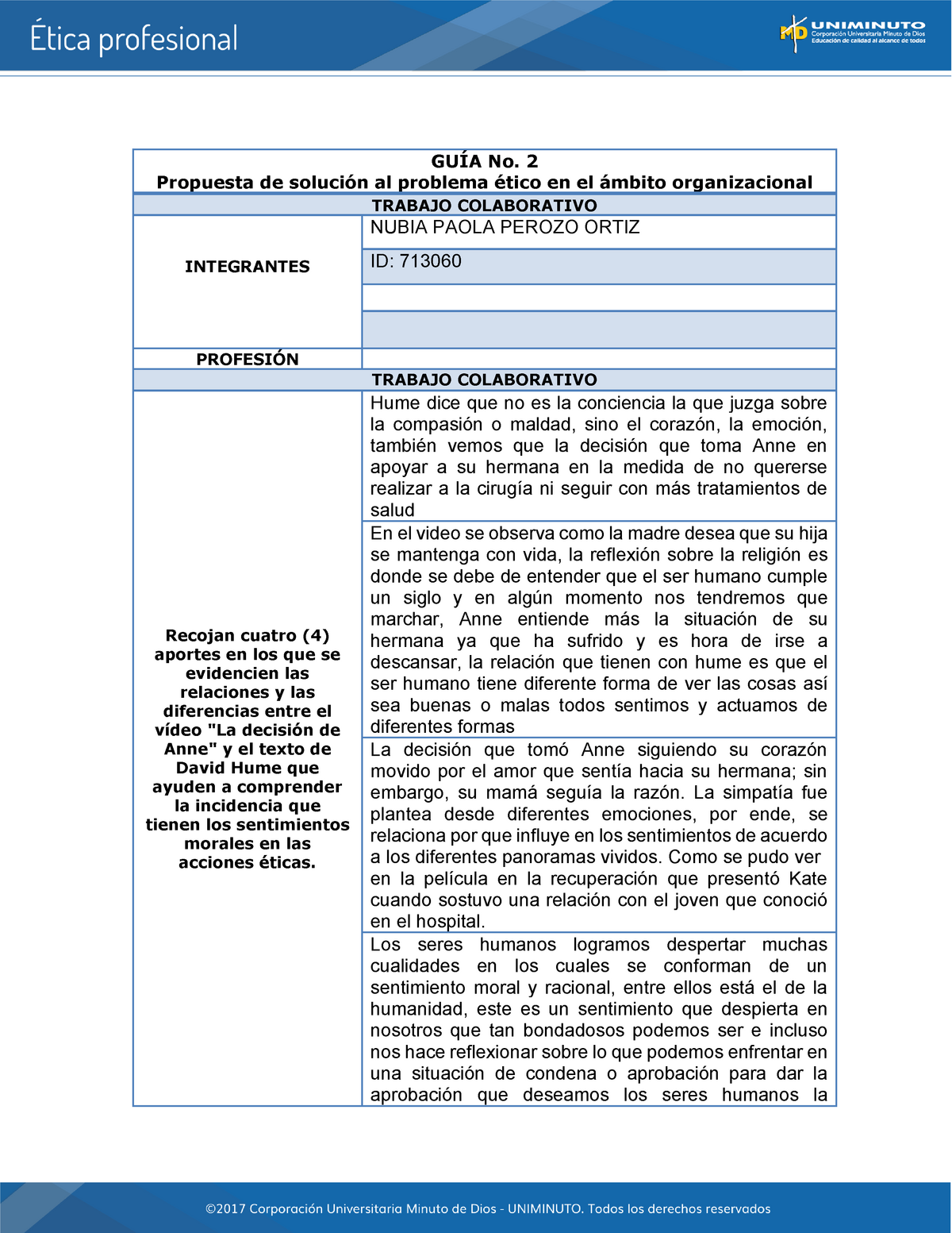 Actividad 7 Etica Profesional GuÍa No 2 Propuesta De Solución Al Problema ético En El ámbito 6199