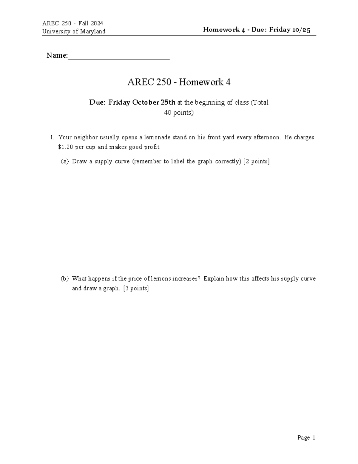 AREC250 HW4 - Homework 4 - University of Maryland Homework 4 - Due ...