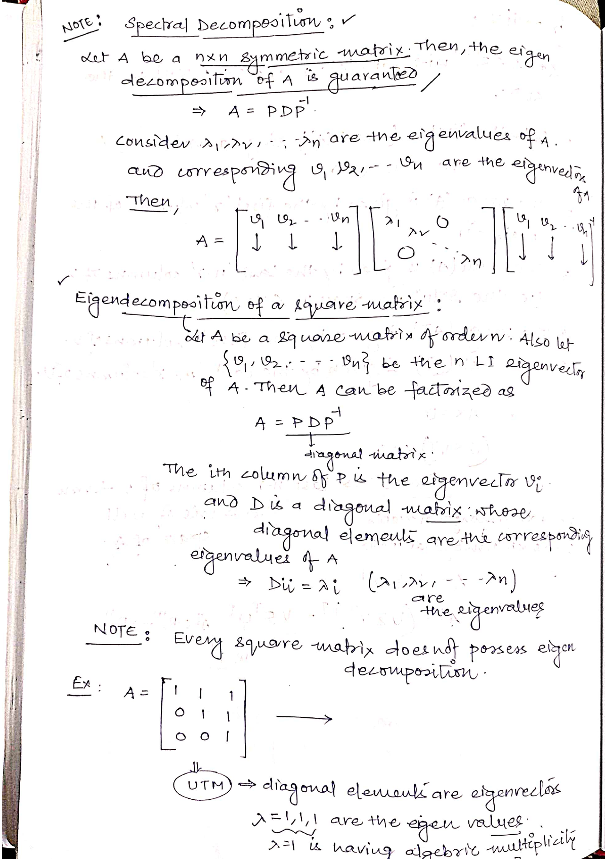 Notes On Linear Algebra - Linear Algebra, Numerical And Complex ...