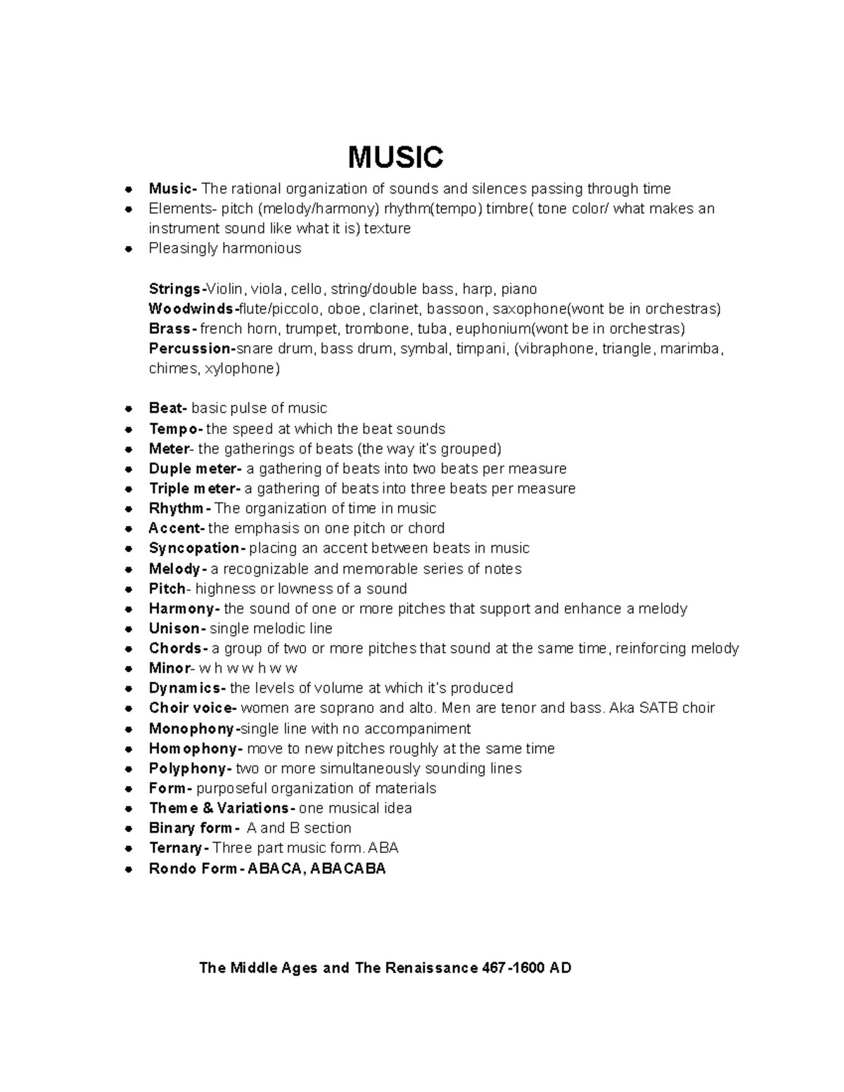 Mus 151 notes for Glen Hemburger - MUSIC Music- The rational ...