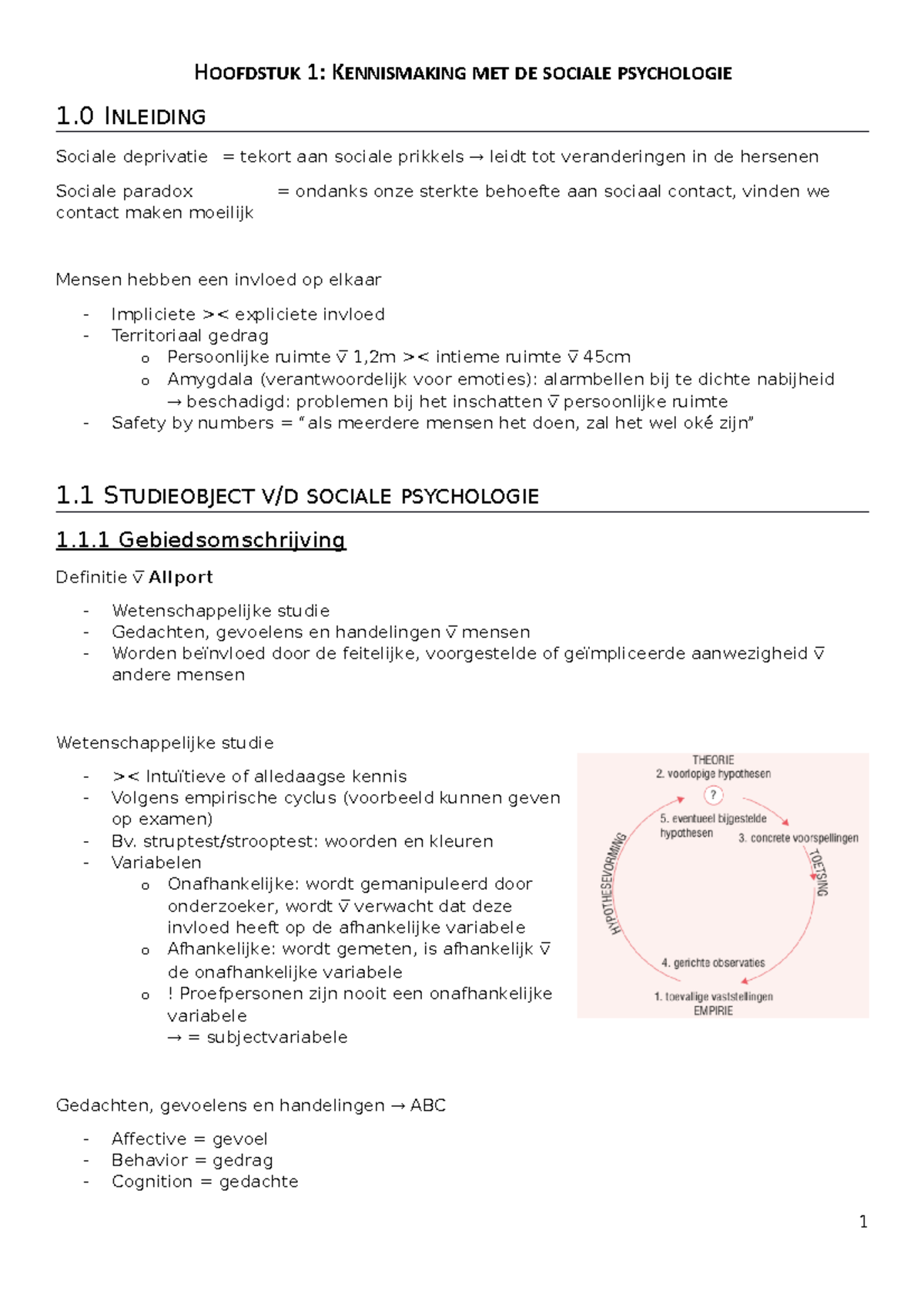 Sociale Psychologie Samenvatting - Toegepaste Psychologie - Thomas More ...