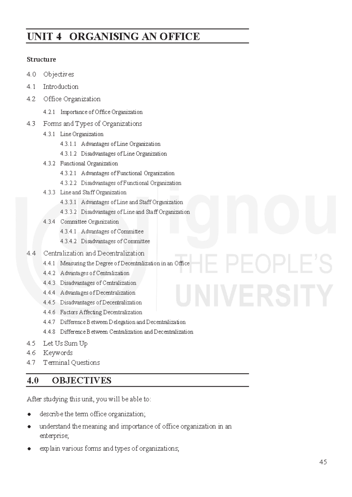 Unit 4 Organising An Office 45 Unit 4 Organising An Office Structure 4 Objectives 4 9837