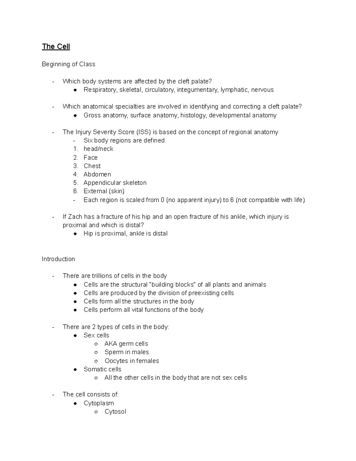 the-cell-notes-the-cell-beginning-of-class-which-body-systems-are