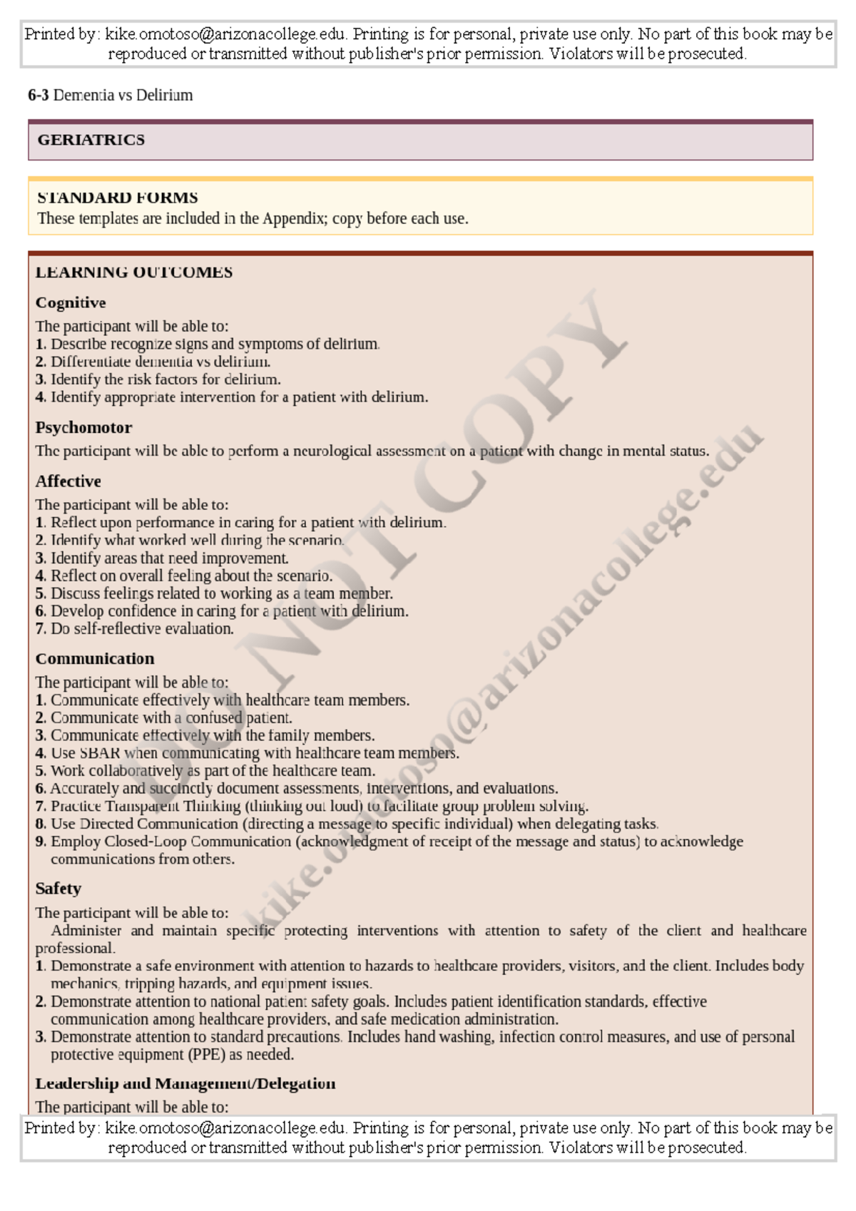 FADavis Clinical Simulations for Nursing Education - Delirum VS ...