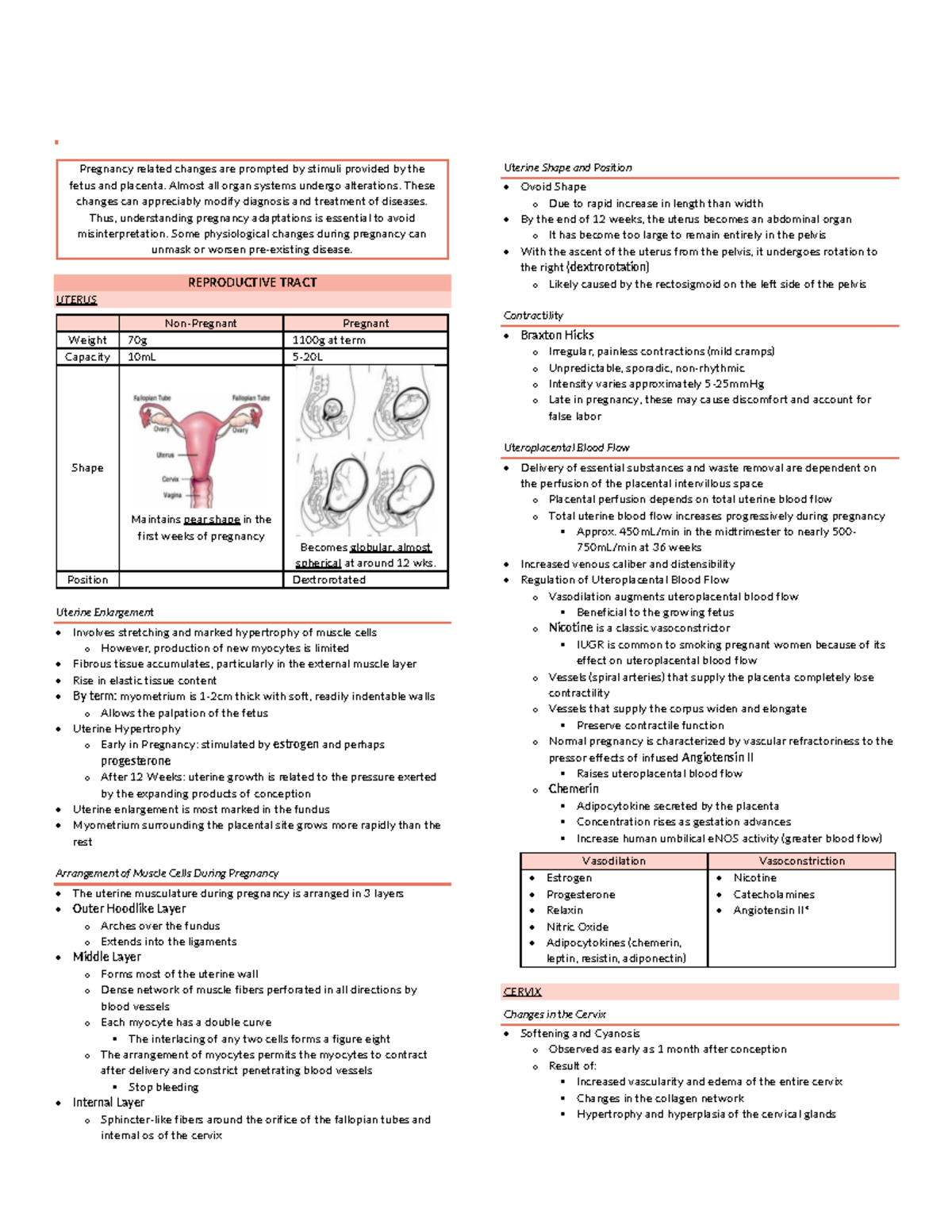 Reproductive Physiology - PHYSIO OB MATERNAL ADAPTATION TO PREGNANCY Dr ...