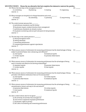 Chapter 12 Multiple Choice Questions - MULTIPLE CHOICE. Choose the one ...