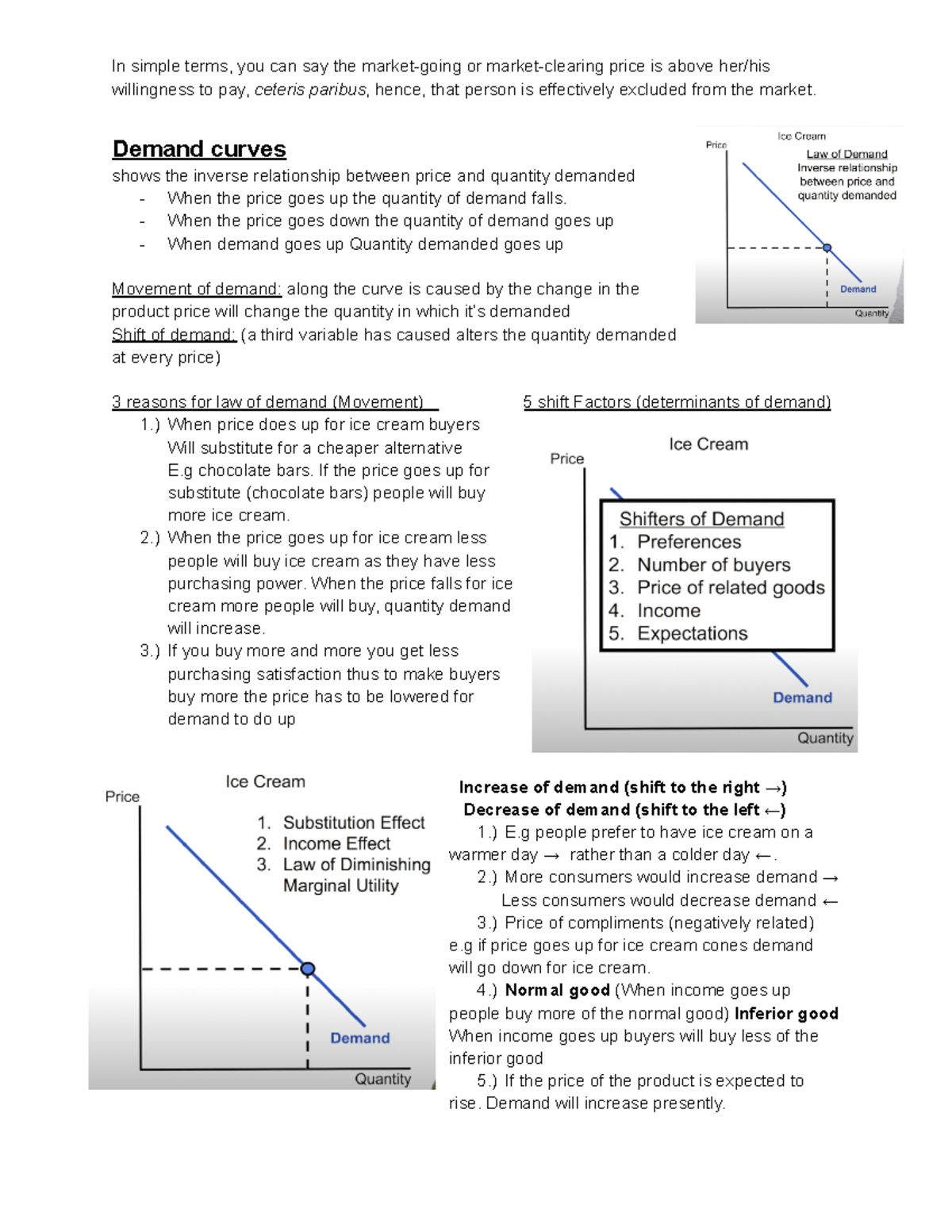 Module 1 - BUS 115 Demand and supply shifters - willingness to pay ...