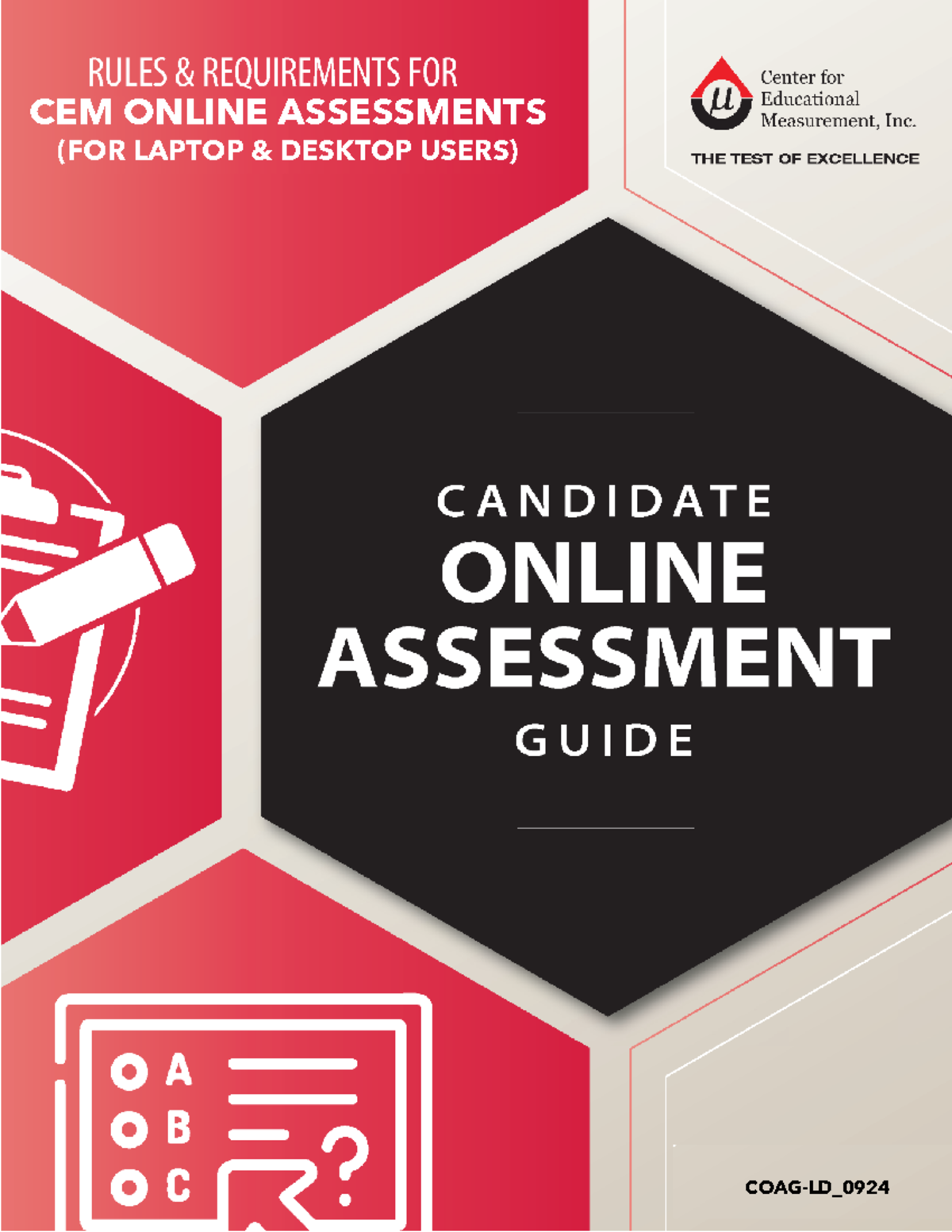 COAGLD 0924 S D,SC CEM ONLINE ASSESSMENTS (FOR LAPTOP & DESKTOP