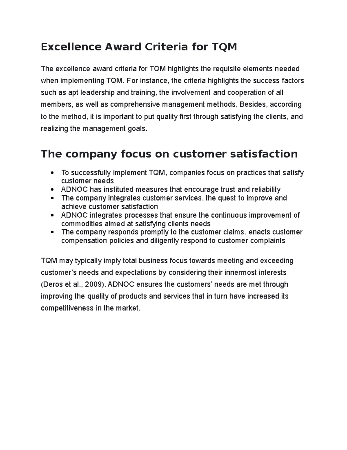 5 sfvrgeregeggdhrtyhythrynjynj Excellence Award Criteria for TQM The excellence award