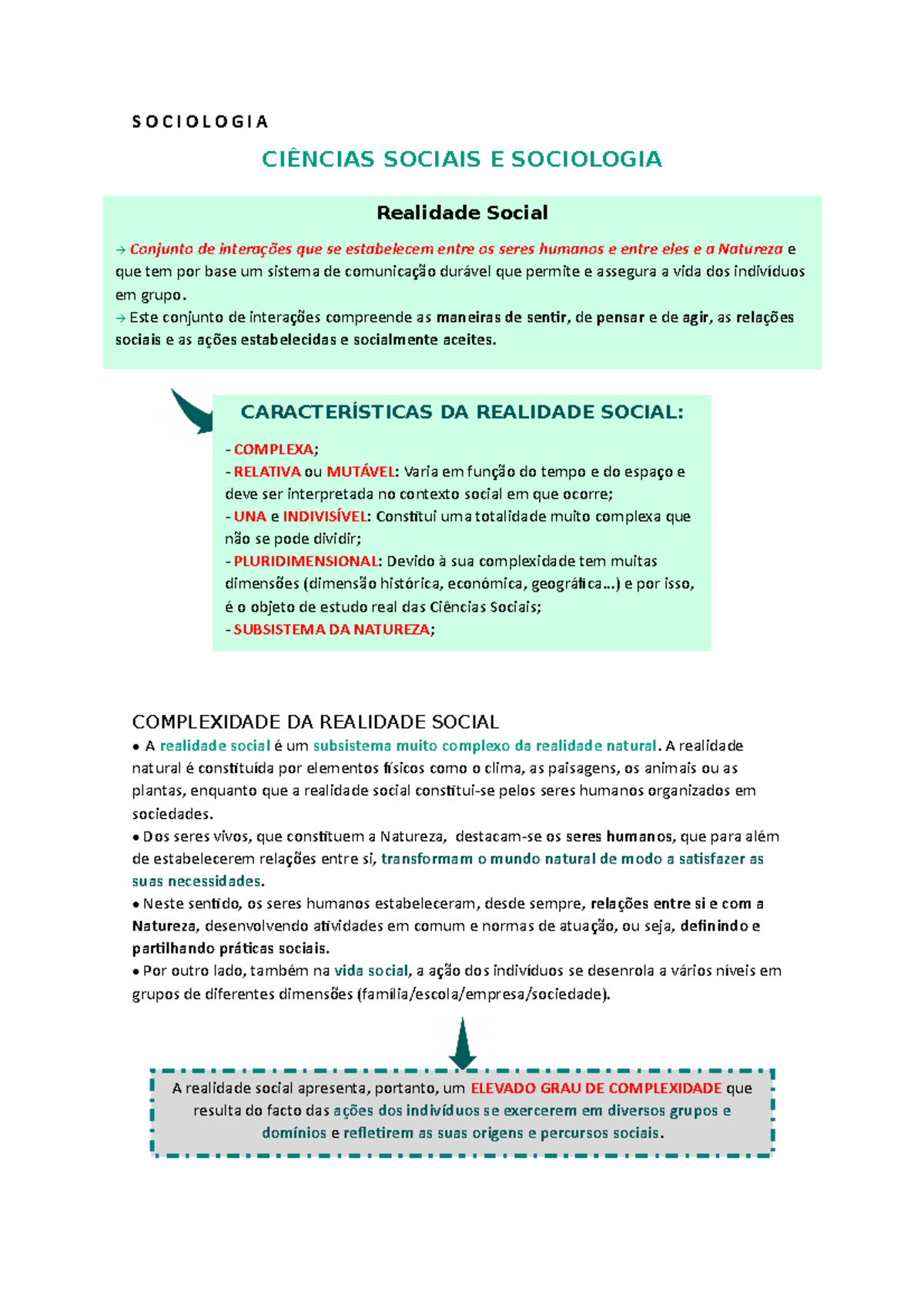 Resumos de Sociologia - S O C I O L O G I A CIÊNCIAS SOCIAIS E ...