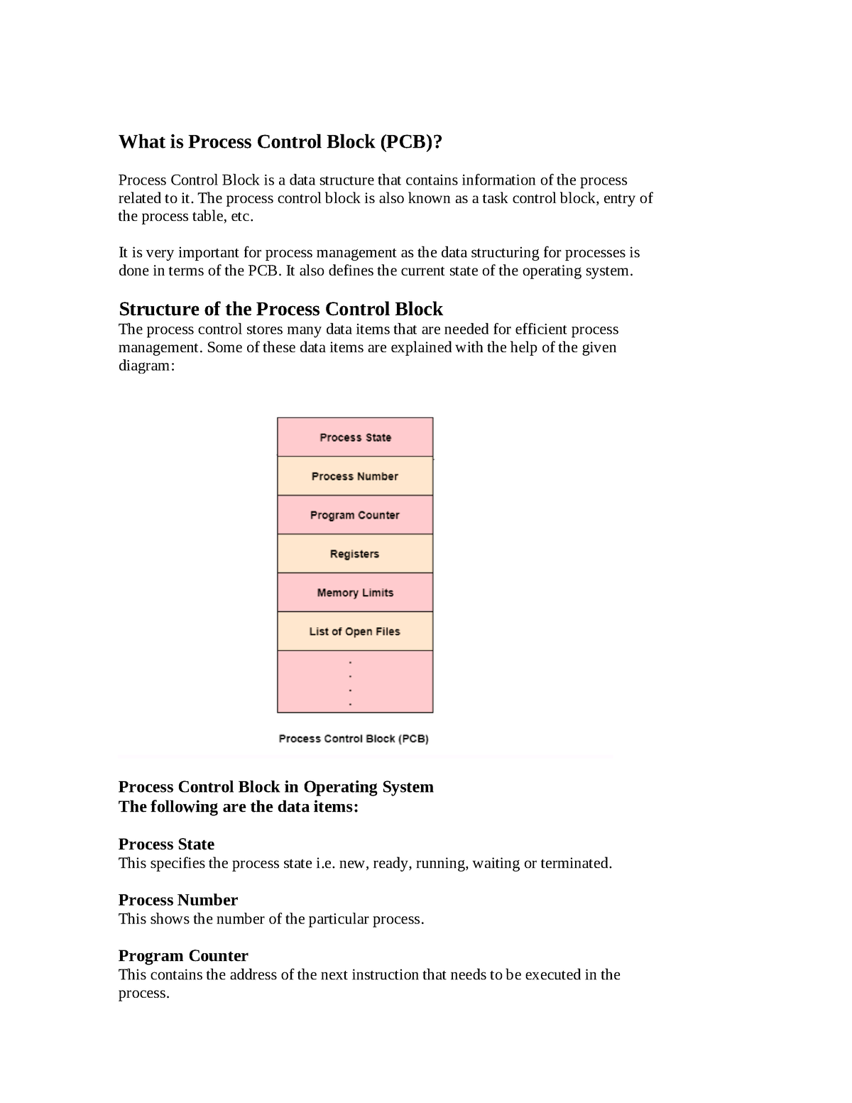 Pcb - What Is Process Control Block (PCB)? Process Control Block Is A ...