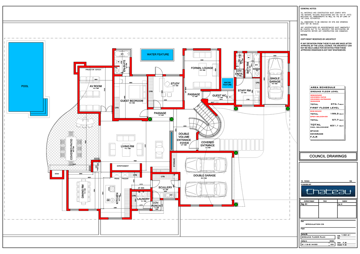 Ground floor plan drawing for a 2 storey house - RCD101 - Studocu
