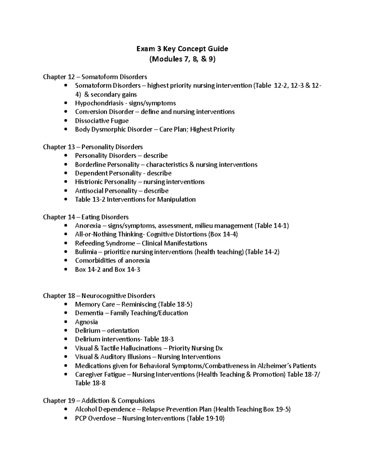 Exam 3 Key Concept Guide - Exam 3 Key Concept Guide (Modules 7, 8, & 9 ...