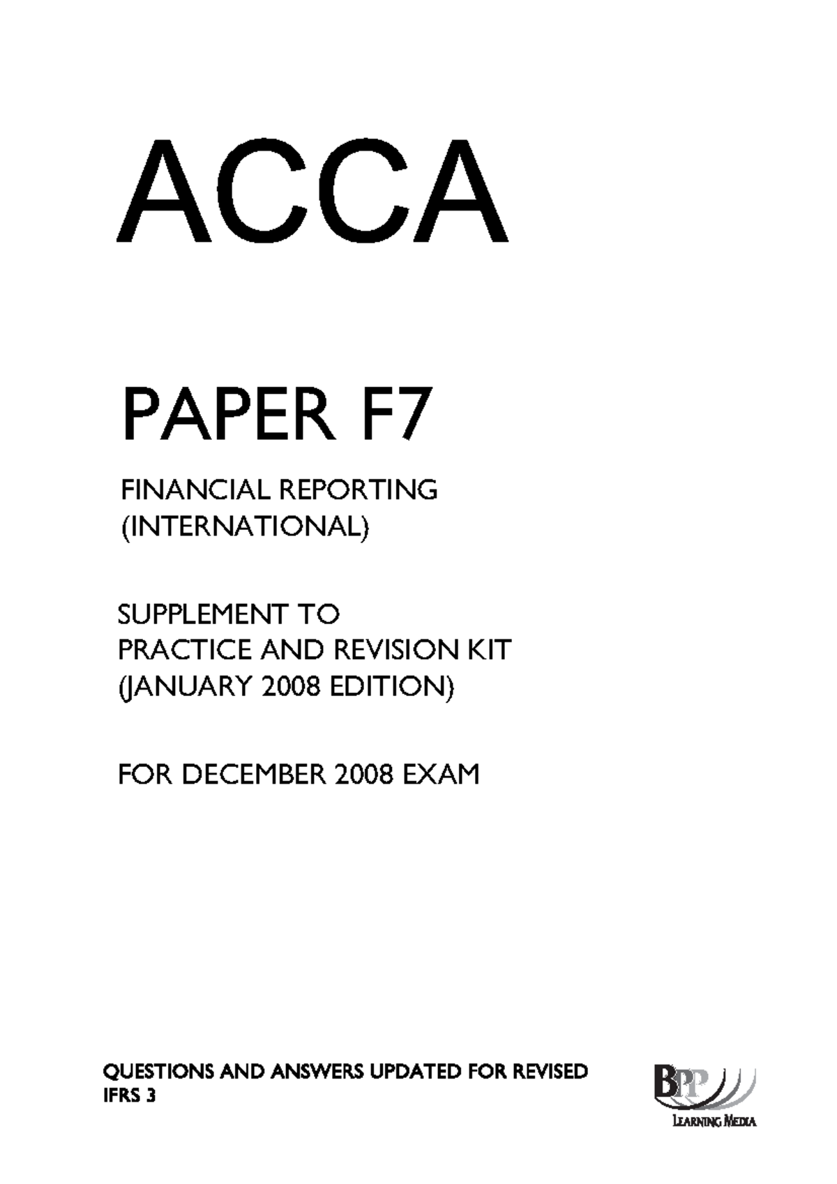 ACCA F7 Questions & Answers BPP KIt ( PDFDrive ) - Cost Accounting ...