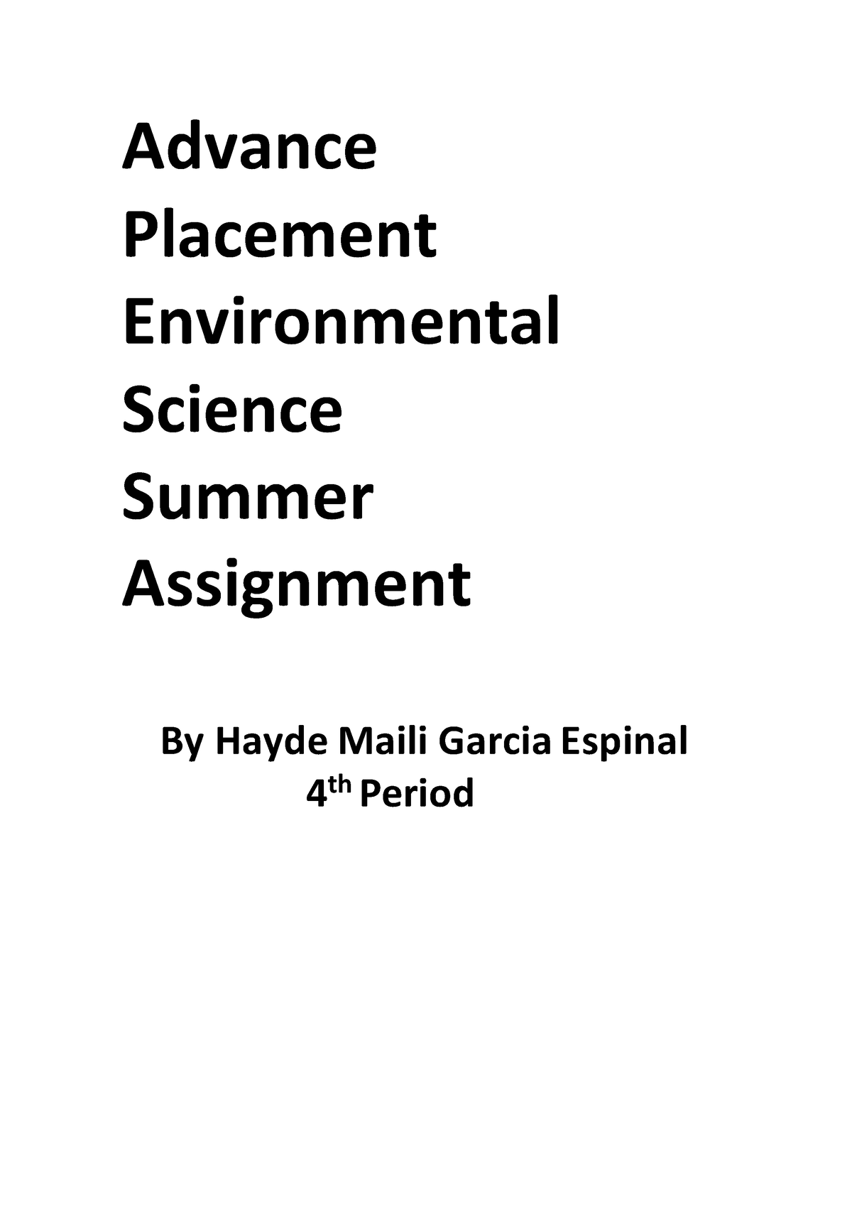 ap environmental science summer assignment answer key