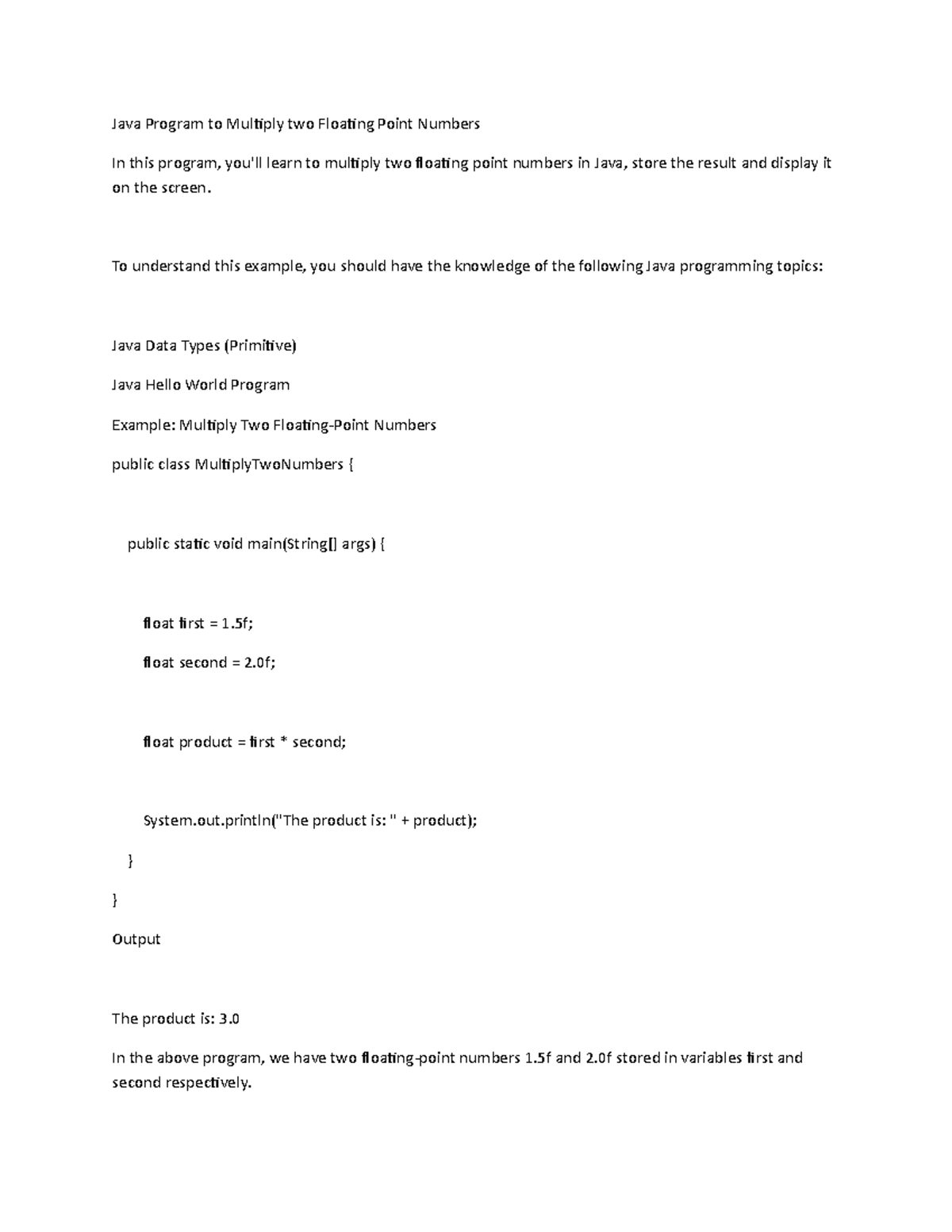 Java Program 3 and 4 - Assignments - Java Program to Multiply two ...