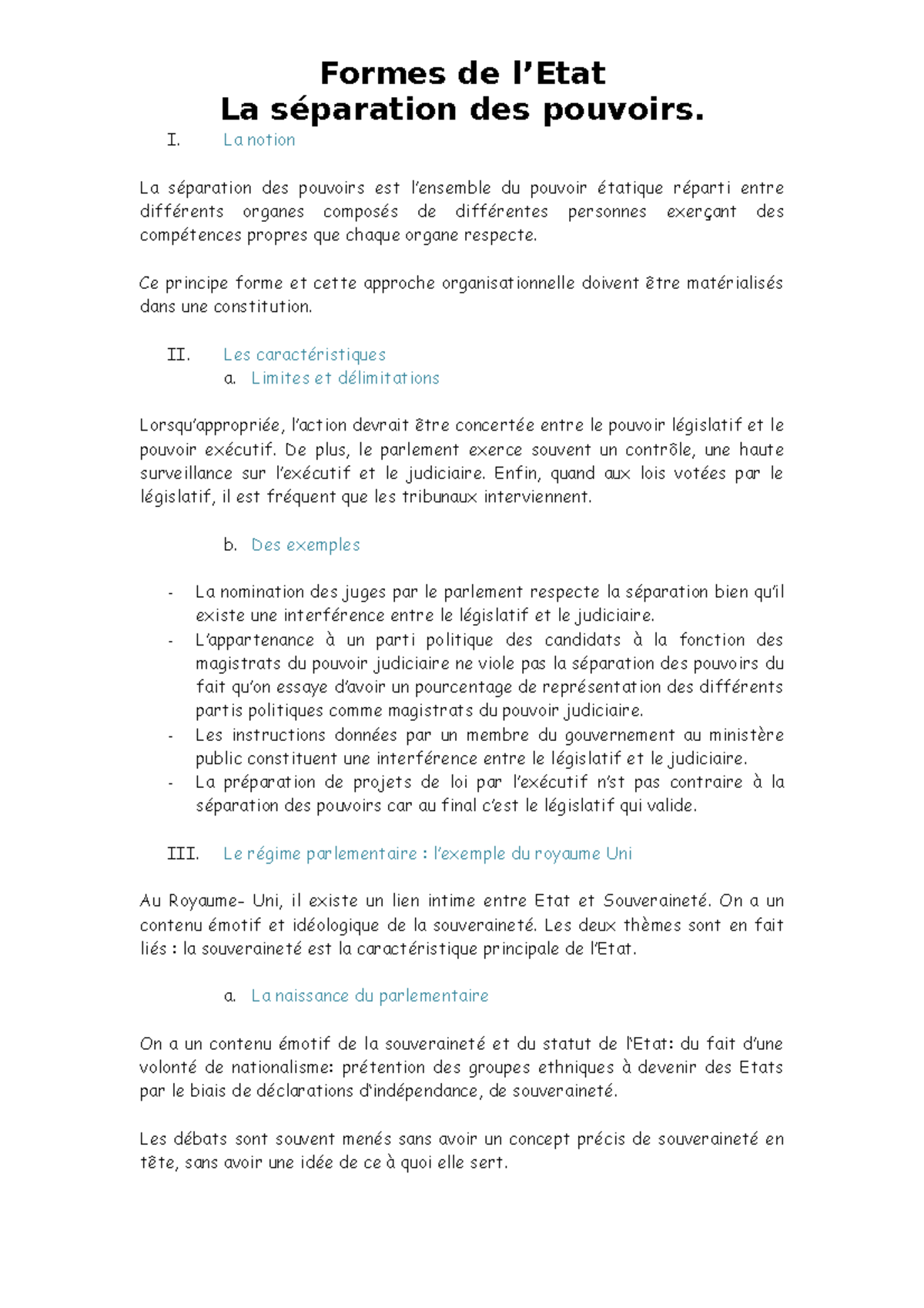 La Séparation Des Pouvoirs Aux Etats-unis Dissertation