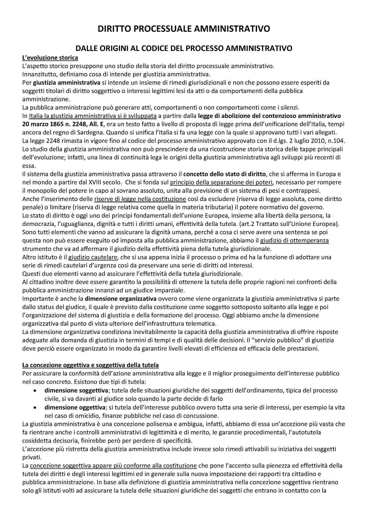 Diritto Processuale Amministrativo - Innanzitutto, Definiamo Cosa Di ...