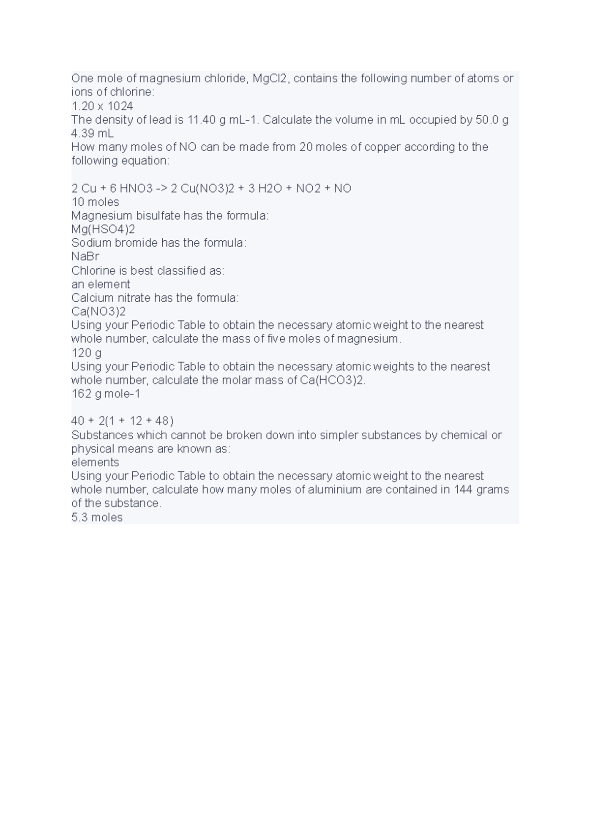 6-chem-questions-and-answer-one-mole-of-magnesium-chloride-mgcl2