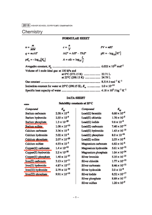 Physics 1 - Formula Sheet for HSC Exam 2019 - 2019 HIGHER SCHOOL ...
