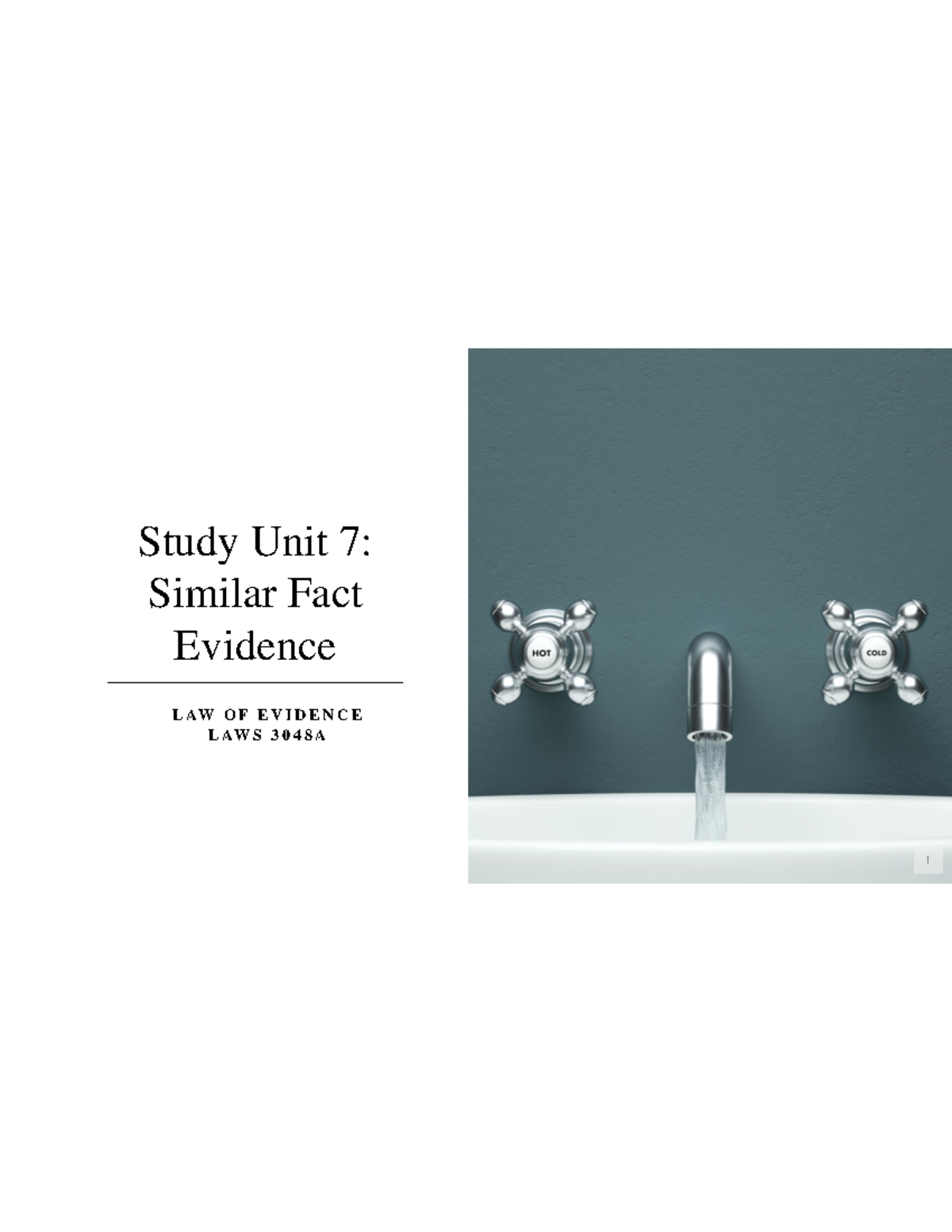 Presentation Cover Title - Study Unit 7 : Similar Fact Evidence L AW O ...